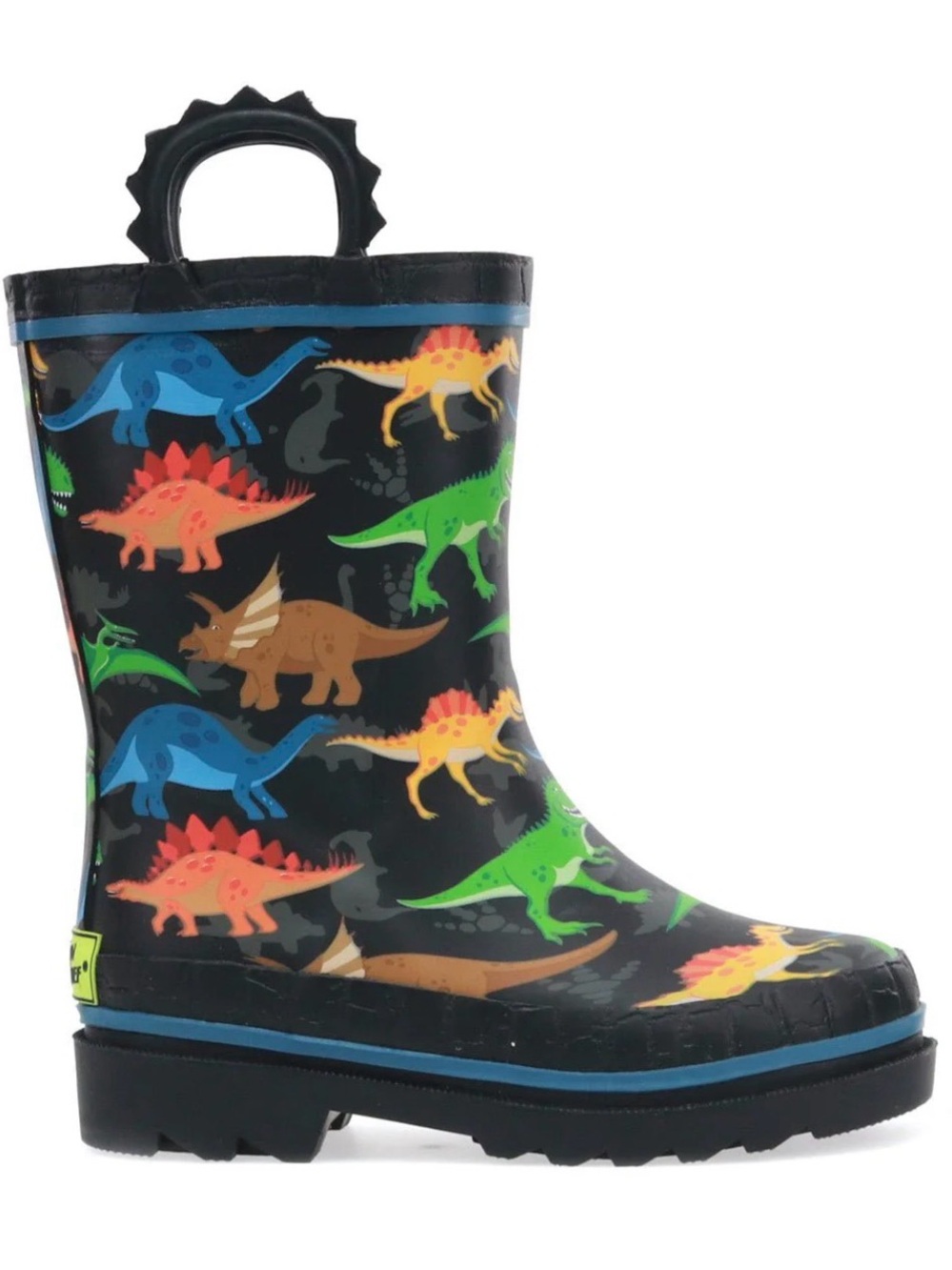Western Chief Black Kids Rain Boots with Multicolor Dinosaur Print Toddler 7